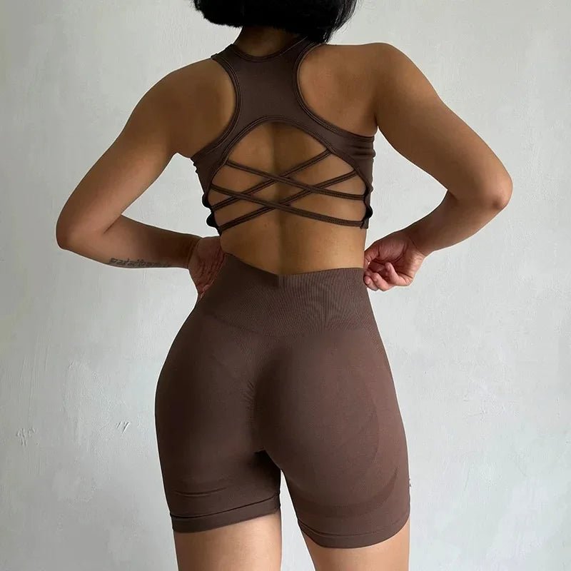 Set Deportivo de 2 Piezas Short Corto - Crop Top - Deportiva Fit Shop - Set Deportivo de 2 Piezas Short Corto - Crop Top ropa deportiva para mujer - Deportiva Fit Shop