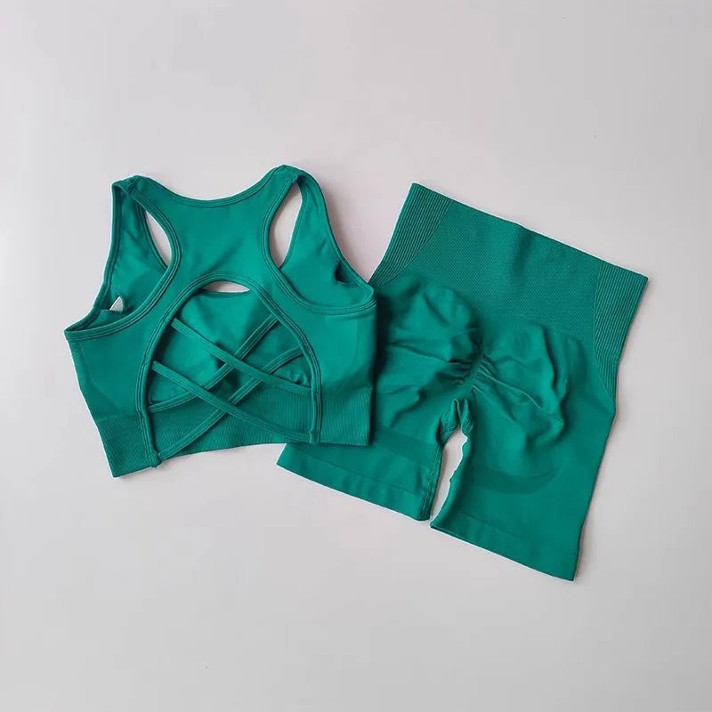Set Deportivo de 2 Piezas Short Corto - Crop Top - Deportiva Fit Shop - Set Deportivo de 2 Piezas Short Corto - Crop Top ropa deportiva para mujer - Deportiva Fit Shop