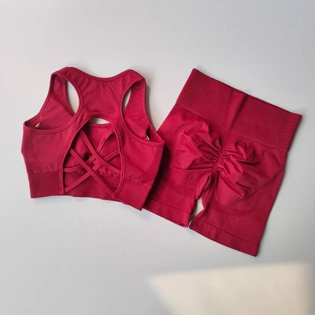 Set Deportivo de 2 Piezas Short Corto - Crop Top - Deportiva Fit Shop - Set Deportivo de 2 Piezas Short Corto - Crop Top ropa deportiva para mujer - Deportiva Fit Shop