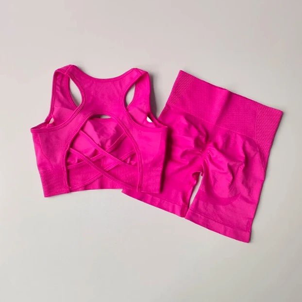 Set Deportivo de 2 Piezas Short Corto - Crop Top - Deportiva Fit Shop - Set Deportivo de 2 Piezas Short Corto - Crop Top ropa deportiva para mujer - Deportiva Fit Shop