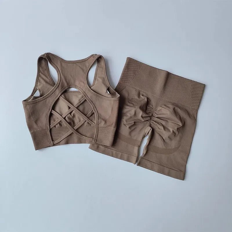 Set Deportivo de 2 Piezas Short Corto - Crop Top - Deportiva Fit Shop - Set Deportivo de 2 Piezas Short Corto - Crop Top ropa deportiva para mujer - Deportiva Fit Shop