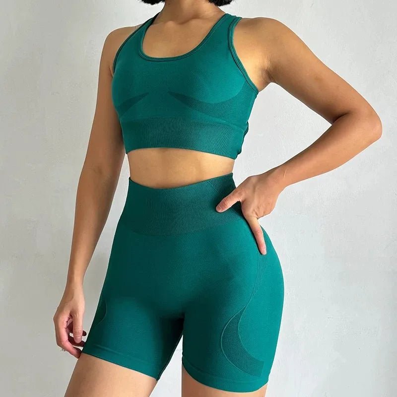 Set Deportivo de 2 Piezas Short Corto - Crop Top - Deportiva Fit Shop - Set Deportivo de 2 Piezas Short Corto - Crop Top ropa deportiva para mujer - Deportiva Fit Shop