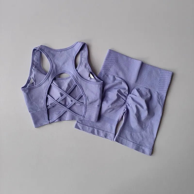 Set Deportivo de 2 Piezas Short Corto - Crop Top - Deportiva Fit Shop - Set Deportivo de 2 Piezas Short Corto - Crop Top ropa deportiva para mujer - Deportiva Fit Shop